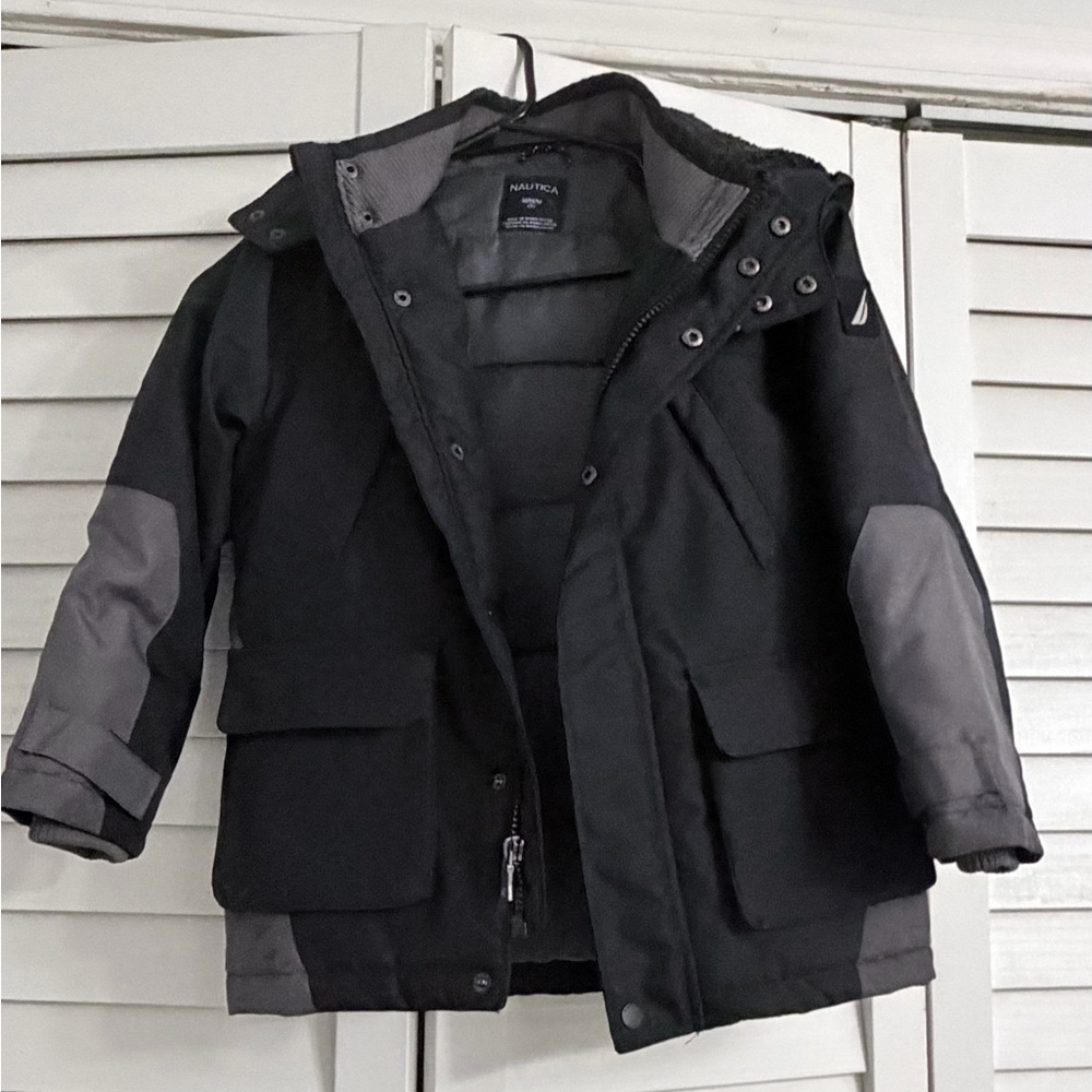 Nautica Two-Tone Black and Gray Coat